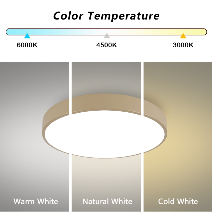 Brilagi - Dimmbare LED-Deckenleuchte POOL LED/60W/230V 3000-6000K Ø 60 cm beige + Fernbedienung