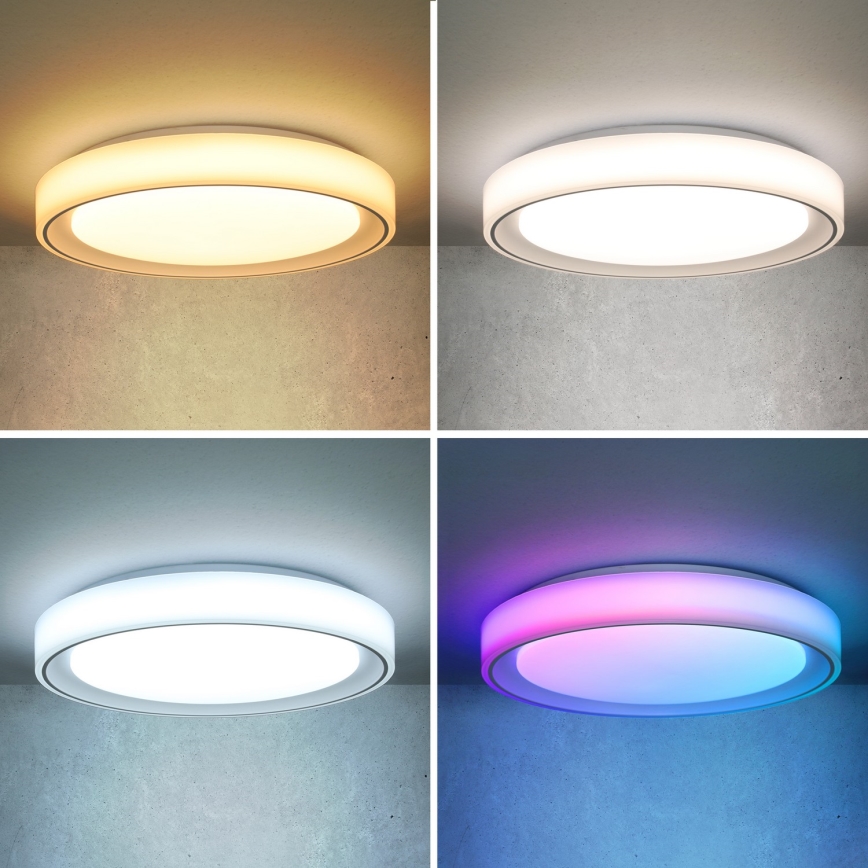Brilagi - Dimmbare LED-RGB-Deckenleuchte FLOCO LED/30W/230V 3000-6500K Wi-Fi Tuya + LED/6W + Fernbedienung