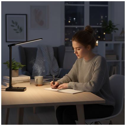 BRILAGI - Dimmbare LED-Schreibtischlampe MODO DUO LED/8W/5V 3000/4000/6500K schwarz
