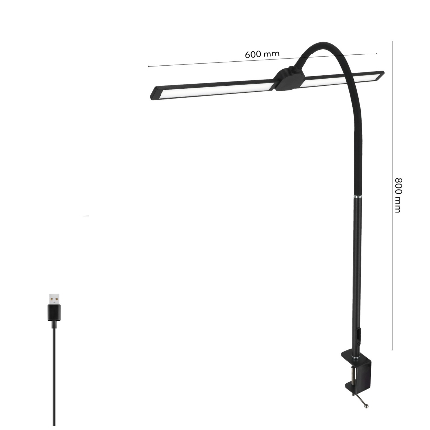 BRILAGI - dimmbare LED Tischlampe USB VARIO LED/14W/5V 3000-6000K schwarz