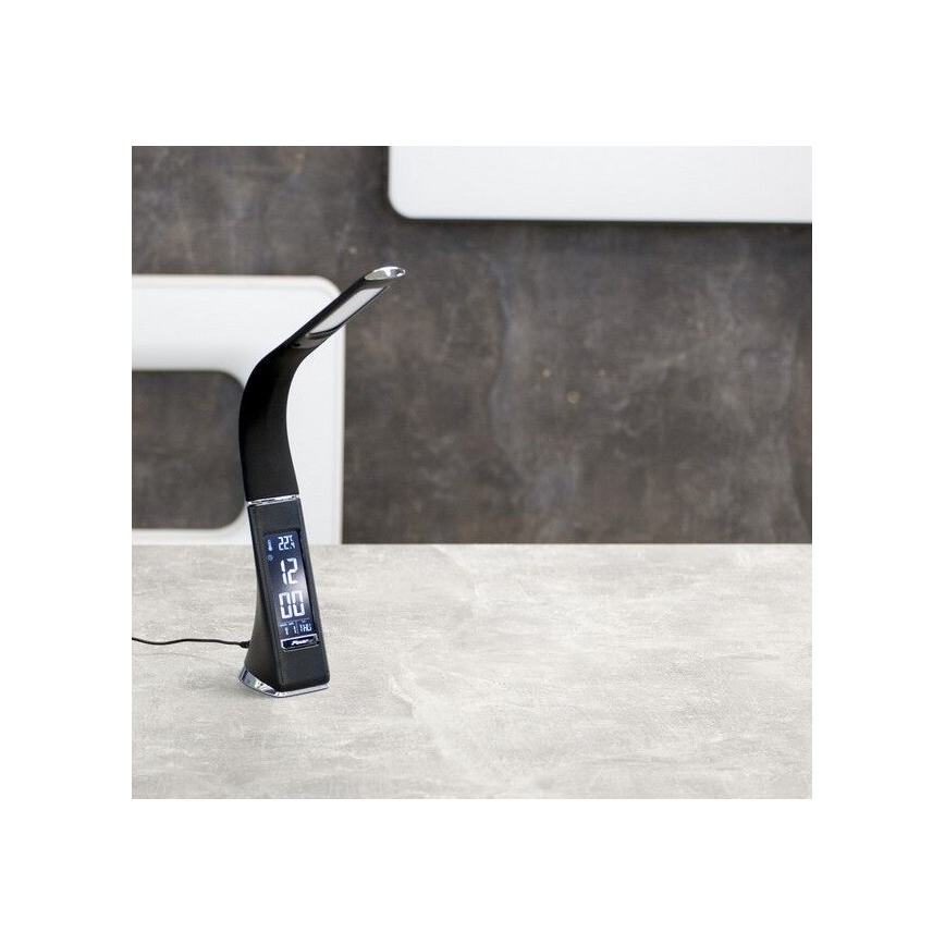 Brilagi - Dimmbare LED-Tischleuchte mit Display PELLE LED/7W/230V schwarz