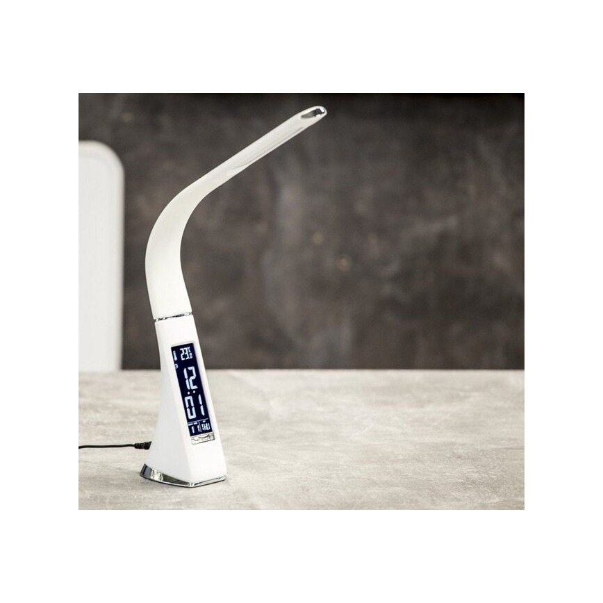 Brilagi - Dimmbare LED-Tischleuchte mit Display PELLE LED/7W/230V weiß