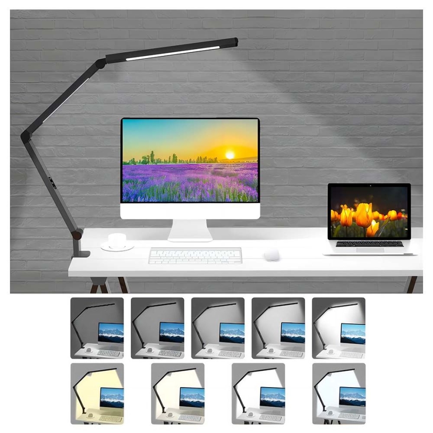 Brilagi - LED Dimmbar Touch flexible Tischleuchte VARIO LED/12W/230V 3000/4000/5000/6500K CRI 92 schwarz