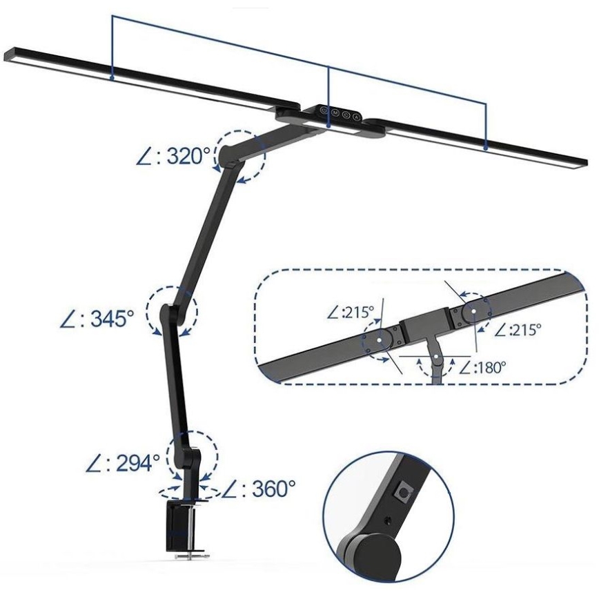 Brilagi - LED Dimmbar Touch flexible Tischleuchte VARIO LED/24W/230V 3000-6500K CRI 92 schwarz