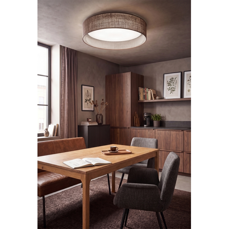 BRILAGI - dimmbare LED-Deckenleuchte VELVET SMARTIX LED/36W/230V 3000–6000K Ø 55 cm braun Wi-Fi Tuya Beacon + Fernbedienung