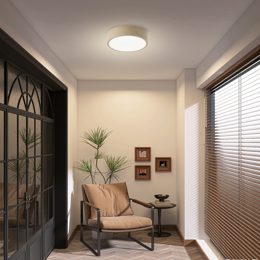 Brilagi - LED-dimmbare Deckenleuchte POOL LED/18W/230V 3000-6000K 20 cm beige + Fernbedienung