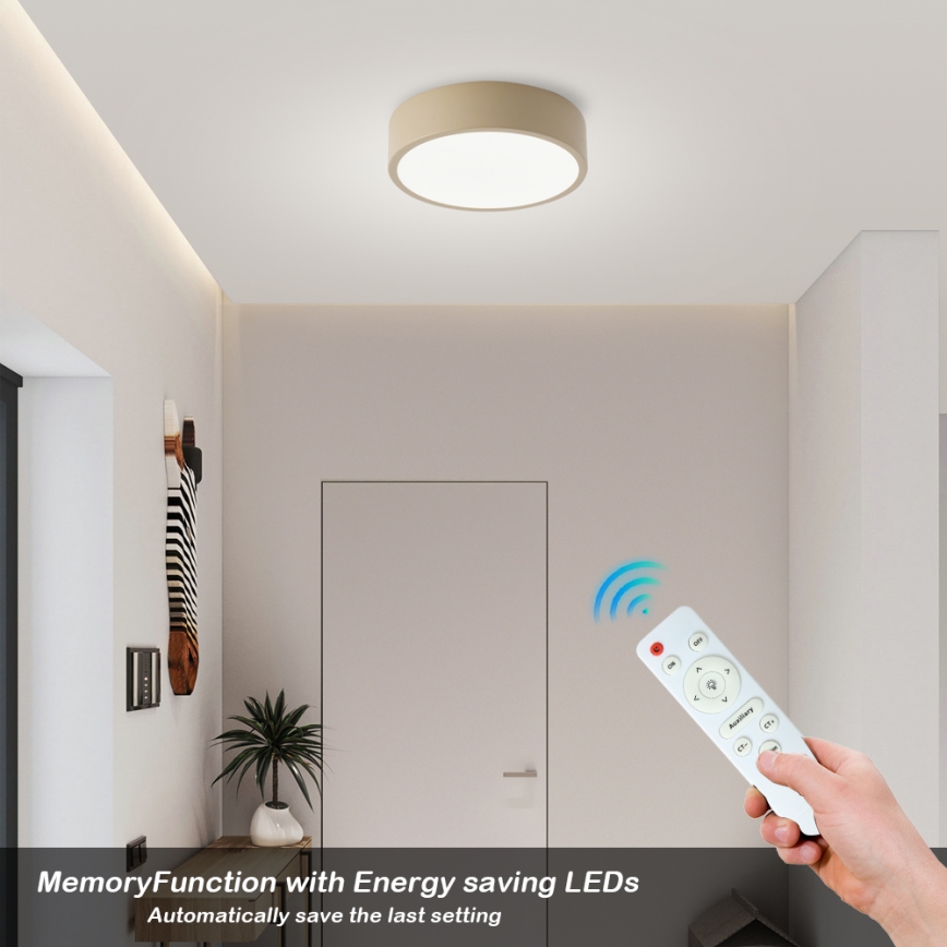 Brilagi - LED-dimmbare Deckenleuchte POOL LED/18W/230V 3000-6000K 20 cm beige + Fernbedienung