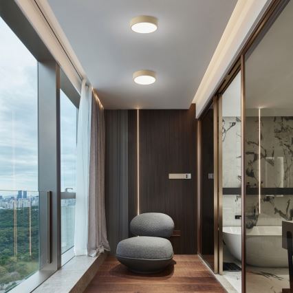 Brilagi - LED-dimmbare Deckenleuchte POOL LED/18W/230V 3000-6000K 20 cm beige + Fernbedienung