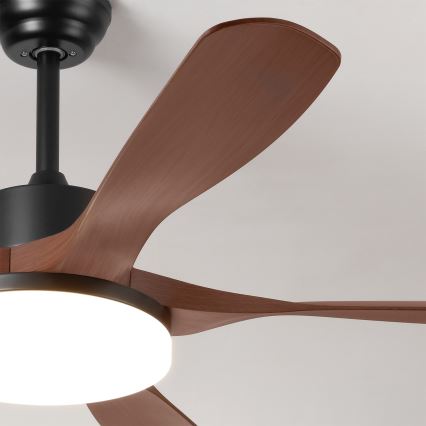 Brilagi - LED-dimmbarer Deckenventilator LED/34W/230V 132 cm schwarz/braun + Fernbedienung