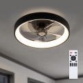 Brilagi - dimmbarer LED-Deckenventilator 34 W / 230 V, 3000-6500 K, Ø 50 cm, schwarz, mit Fernbedienung
