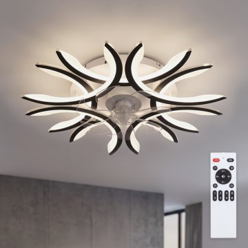 Brilagi - dimmbarer LED-Deckenventilator, 70 W / 230 V, 3000–6500 K, Ø 76 cm, schwarz + Fernbedienung