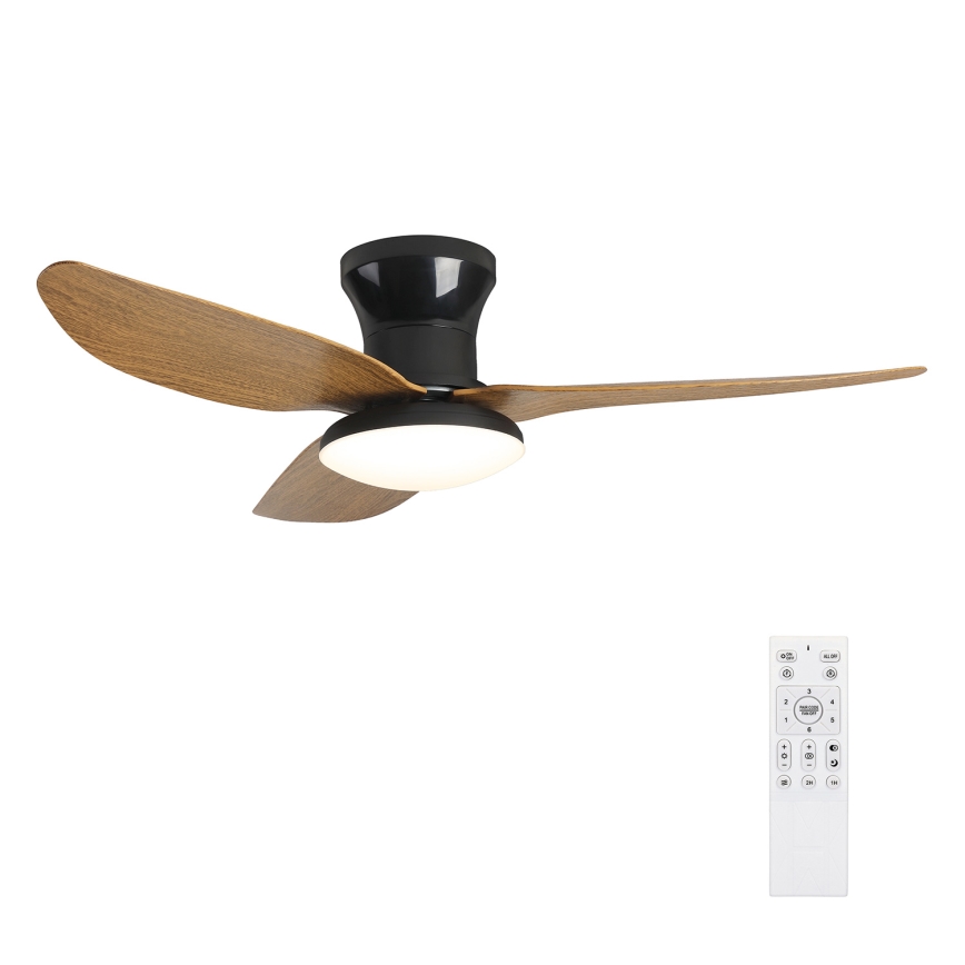Brilagi - Dimmbarer LED-Deckenventilator LED/30W/230V 3000-6500K schwarz/braun + Fernbedienung