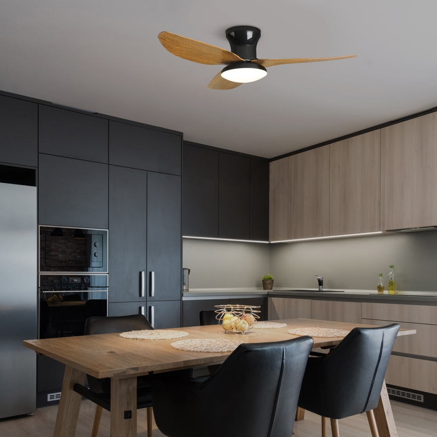 Brilagi - Dimmbarer LED-Deckenventilator LED/30W/230V 3000-6500K schwarz/braun + Fernbedienung