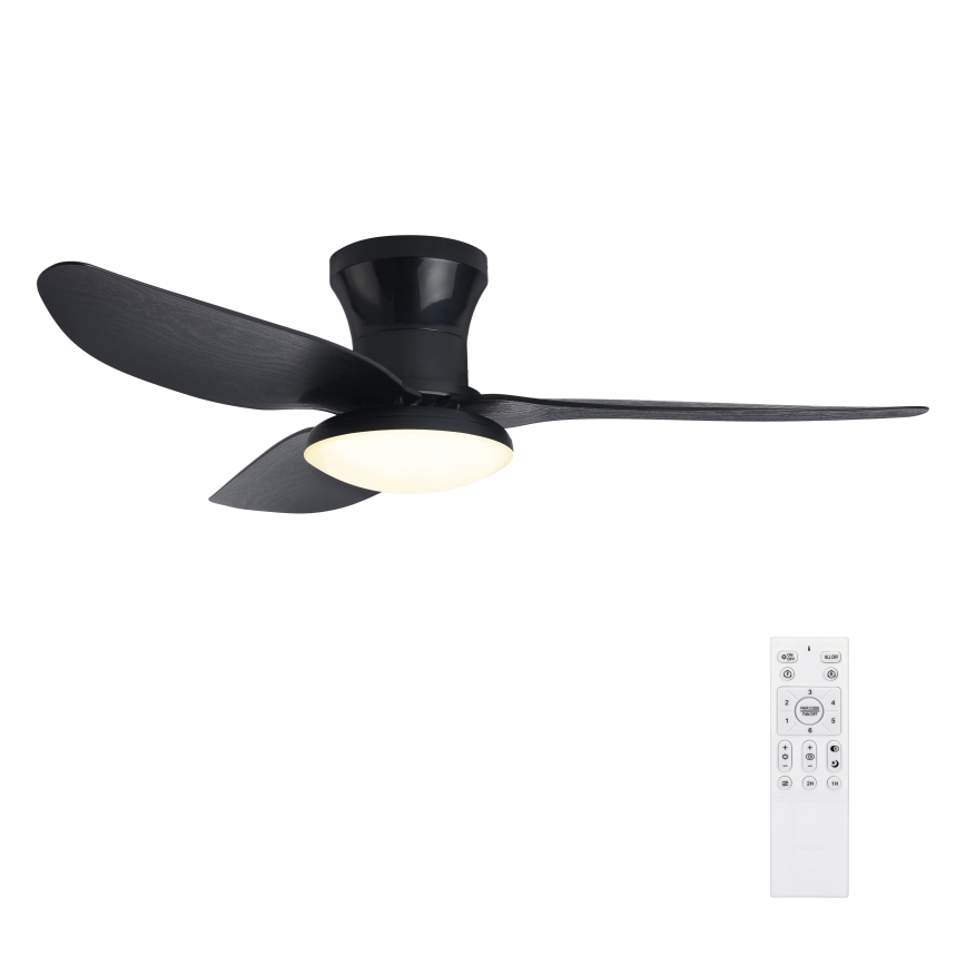 Brilagi - Dimmbarer LED-Deckenventilator LED/30W/230V 3000-6500K schwarz + Fernbedienung