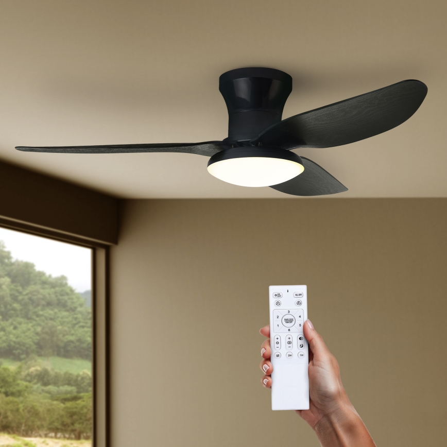 Brilagi - Dimmbarer LED-Deckenventilator LED/30W/230V 3000-6500K schwarz + Fernbedienung