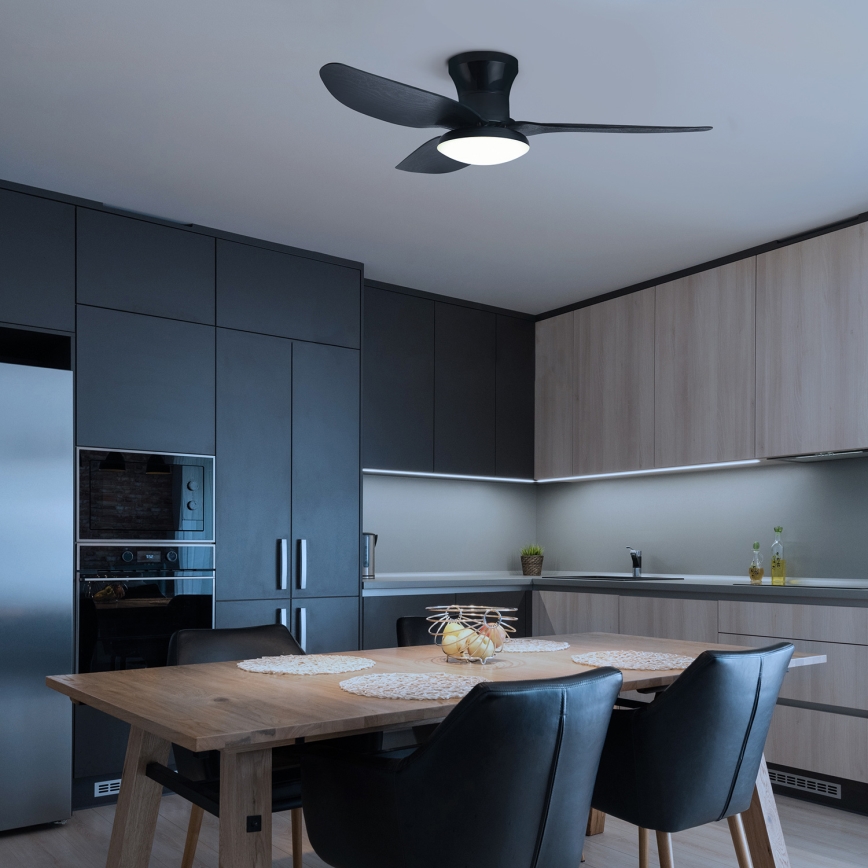 Brilagi - Dimmbarer LED-Deckenventilator LED/30W/230V 3000-6500K schwarz + Fernbedienung
