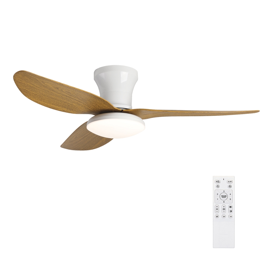 Brilagi - Dimmbarer LED-Deckenventilator LED/30W/230V 3000-6500K weiß/braun + Fernbedienung