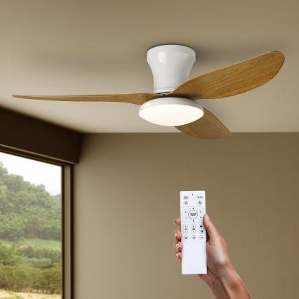 Brilagi - Dimmbarer LED-Deckenventilator LED/30W/230V 3000-6500K weiß/braun + Fernbedienung