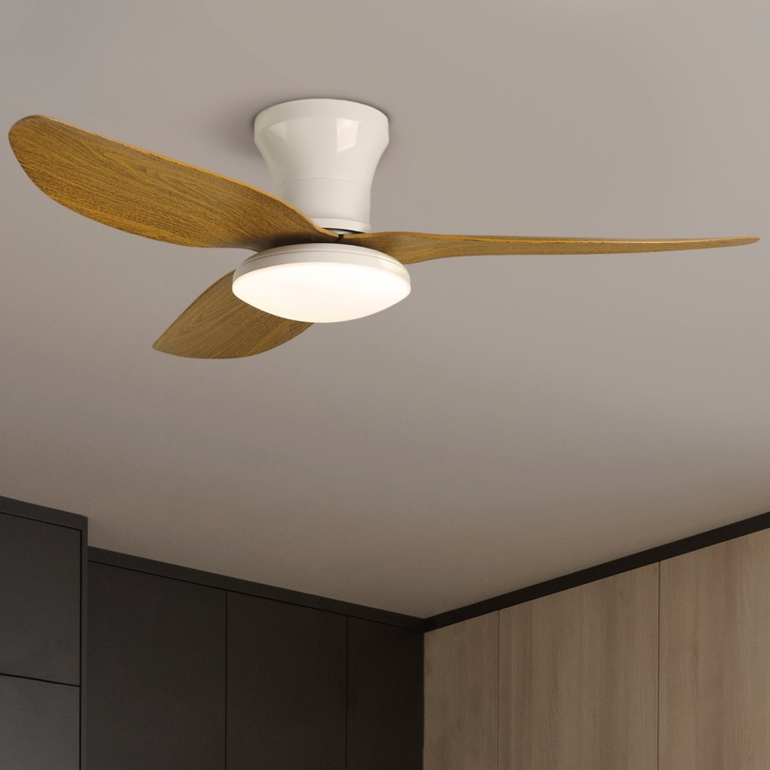Brilagi - Dimmbarer LED-Deckenventilator LED/30W/230V 3000-6500K weiß/braun + Fernbedienung