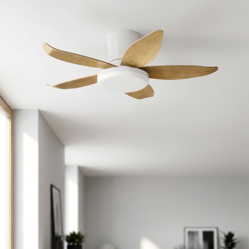 Brilagi - Dimmbarer LED-Deckenventilator LED/32W/230V 3000-6500K Ø 95 cm weiß/braun + Fernbedienung