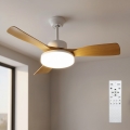 Brilagi - Dimmbarer LED-Deckenventilator LED/34W/230V 3000-6500K Ø 106 cm weiß/braun + Fernbedienung