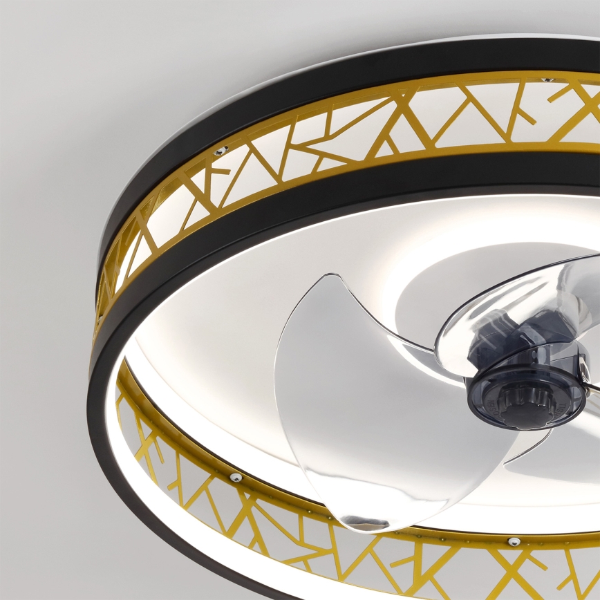 Brilagi - LED dimmbarer Deckenventilator LED/34W/230V 3000-6500K Ø 50 cm schwarz/gold + Fernbedienung
