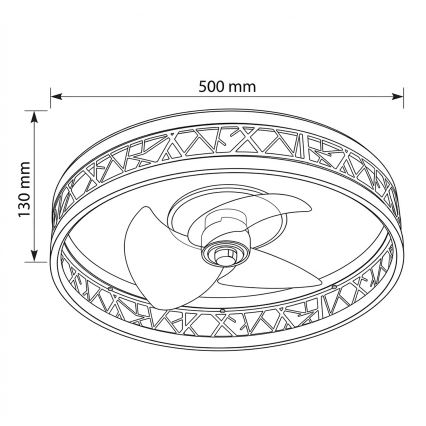 Brilagi - LED dimmbarer Deckenventilator LED/34W/230V 3000-6500K Ø 50 cm schwarz/gold + Fernbedienung