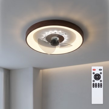 Brilagi - Dimmbarer LED-Deckenventilator LED/34W/230V Ø 46 cm braun + Fernbedienung