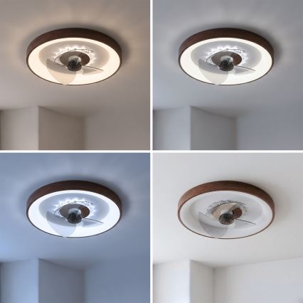 Brilagi - Dimmbarer LED-Deckenventilator LED/34W/230V Ø 46 cm braun + Fernbedienung