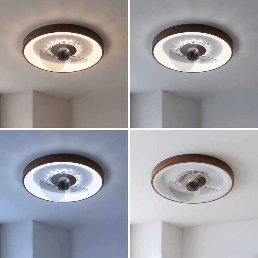 Brilagi - Dimmbarer LED-Deckenventilator LED/34W/230V Ø 46 cm braun + Fernbedienung