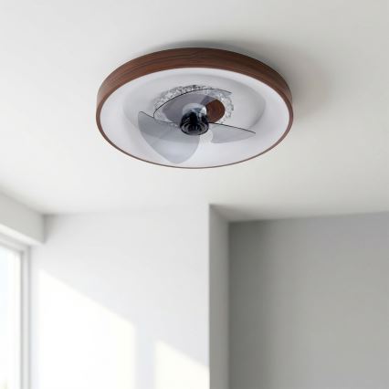 Brilagi - Dimmbarer LED-Deckenventilator LED/34W/230V Ø 46 cm braun + Fernbedienung