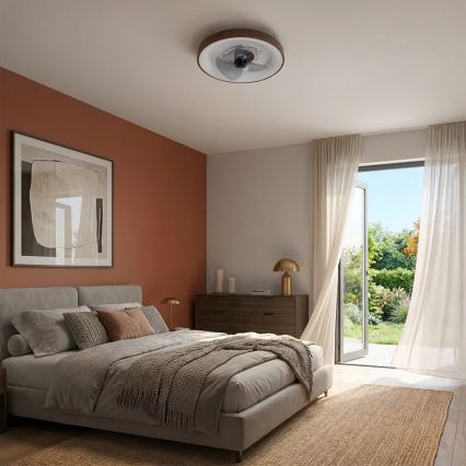 Brilagi - Dimmbarer LED-Deckenventilator LED/34W/230V Ø 46 cm braun + Fernbedienung