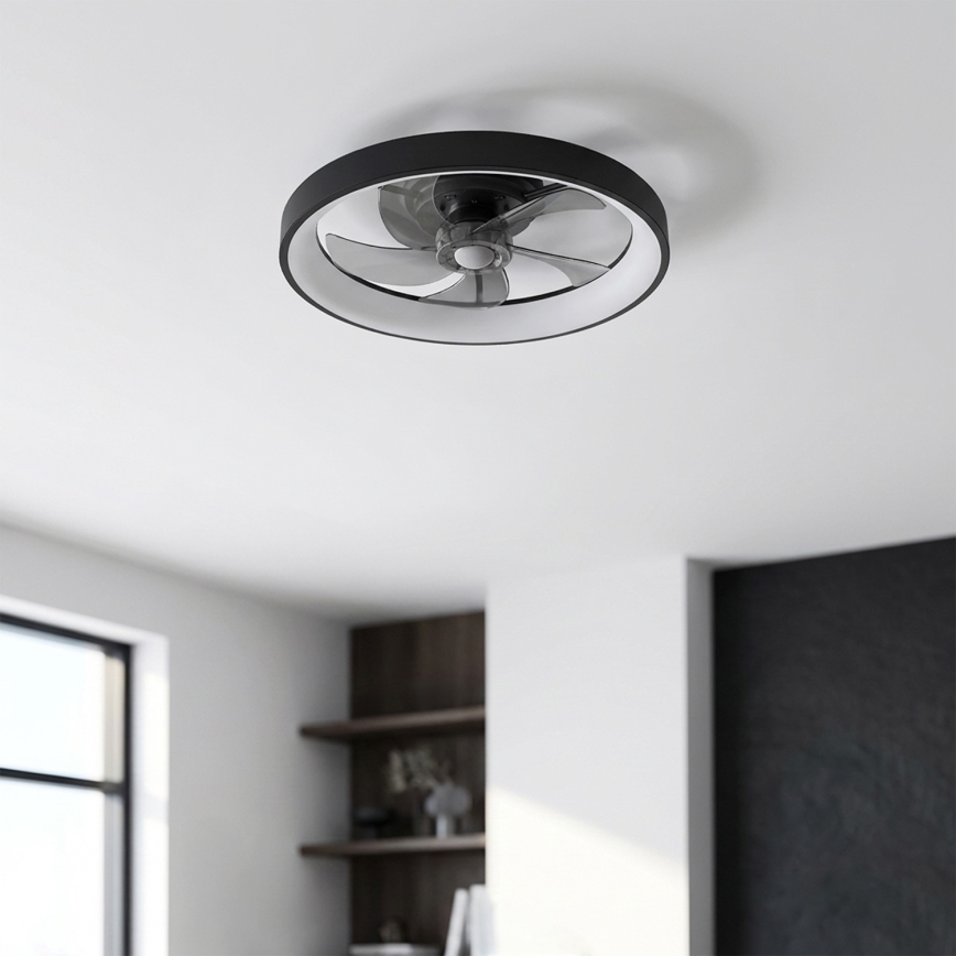 Brilagi - dimmbarer LED-Deckenventilator 34 W / 230 V, 3000-6500 K, Ø 50 cm, schwarz, mit Fernbedienung