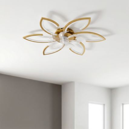 Brilagi - Dimmbarer LED-Deckenventilator LED/34W/230V 3000-6500K Ø 78 cm goldfarben + Fernbedienung