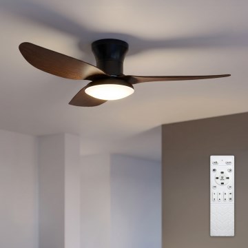 Brilagi - Dimmbarer LED-Deckenventilator LED/38W/230V 100 cm schwarz/braun + Fernbedienung