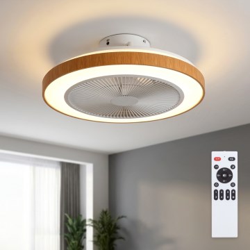 Brilagi - Dimmbarer LED-Deckenventilator LED/38W/230V 50 cm weiß/braun + Fernbedienung