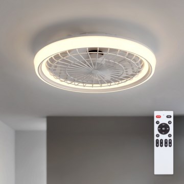 Brilagi - Dimmbarer LED-Deckenventilator, LED/40W/230V, Ø 48 cm, Weiß + Fernbedienung