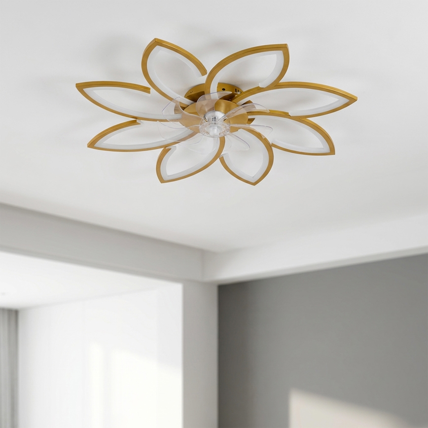 Brilagi - LED-dimmbarer Deckenventilator LED/43W/230V 3000-6500K Durchmesser 90 cm goldfarben + Fernbedienung