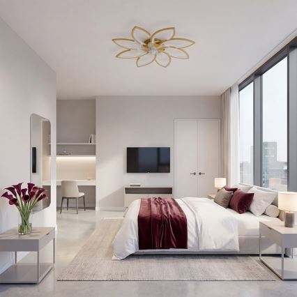 Brilagi - LED-dimmbarer Deckenventilator LED/43W/230V 3000-6500K Durchmesser 90 cm goldfarben + Fernbedienung