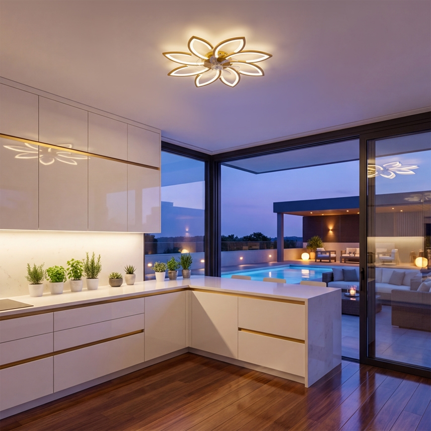 Brilagi - LED-dimmbarer Deckenventilator LED/43W/230V 3000-6500K Durchmesser 90 cm goldfarben + Fernbedienung