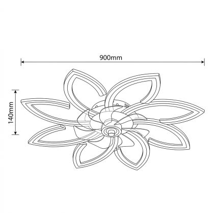 Brilagi - LED-dimmbarer Deckenventilator LED/43W/230V 3000-6500K Durchmesser 90 cm goldfarben + Fernbedienung