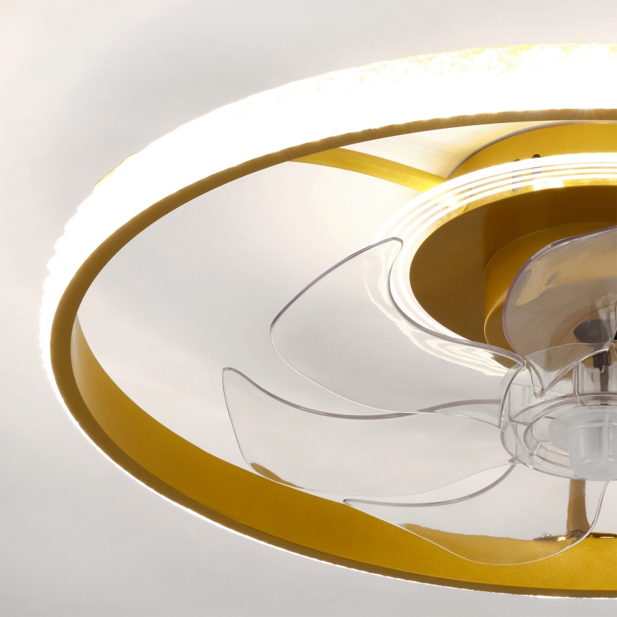 Brilagi - Dimmbarer LED-Deckenventilator LED/66W/230V 55 cm weiß/gold + Fernbedienung