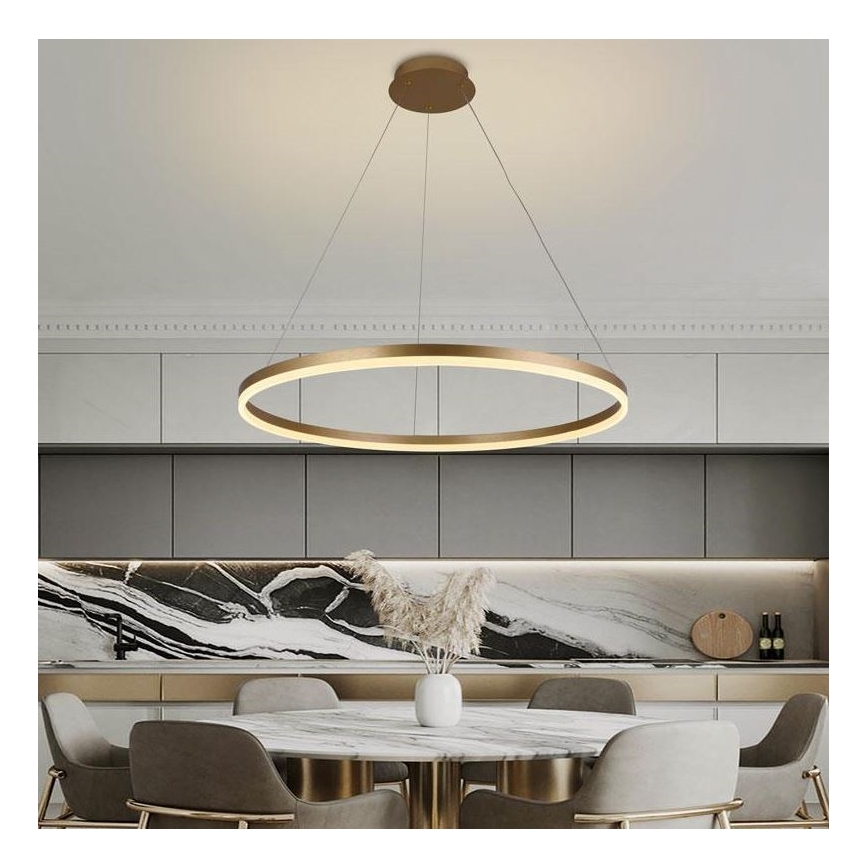 Brilagi - Dimmbarer LED-Kronleuchter CIRCLE LED/55W/230V 3000-6500K golden + Fernbedienung