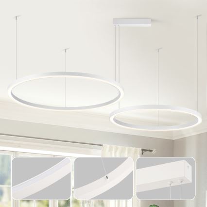 Brilagi - LED-dimmbare Seilpendelleuchte PORTOFINO LED/98W/230V 3000-6000K weiß + Fernbedienung