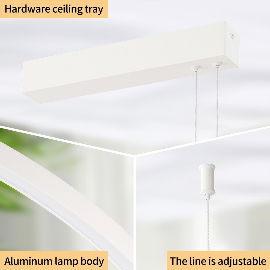 Brilagi - LED-dimmbare Seilpendelleuchte PORTOFINO LED/98W/230V 3000-6000K weiß + Fernbedienung