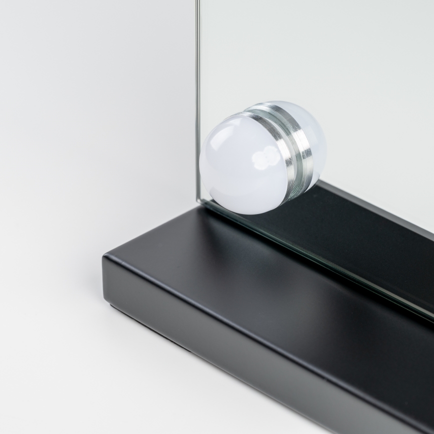 BRILAGI - dimmbarer LED-Make-up-Spiegel HOLLYWOOD LED/15W/230V CCT + 2x USB 60x50 cm schwarz