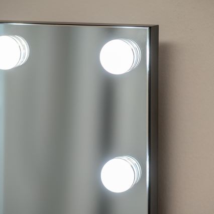 BRILAGI - dimmbarer LED-Make-up-Spiegel HOLLYWOOD LED/15W/230V CCT + 2x USB 60x50 cm schwarz