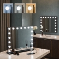 BRILAGI - dimmbarer LED-Make-up-Spiegel HOLLYWOOD LED/15W/230V CCT + 2x USB 60x50 cm schwarz