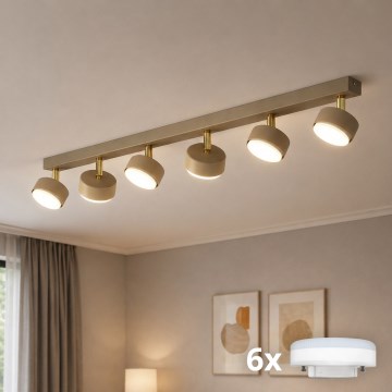 BRILAGI - dimmbarer LED RGB+CCT Einbaustrahler MONO 6xGX53/14W/230V 2700-6500K Wi-Fi Tuya beige/gold