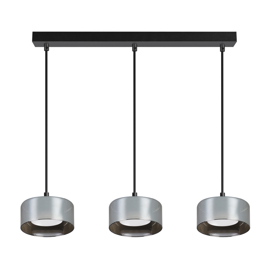 BRILAGI - LED RGB+CCT dimmbare Hängeleuchte mit Kabelaufhängung AURA LUX 3xGX53/14W/230V 2700-6500K Wi-Fi Tuya schwarz/rauchglas